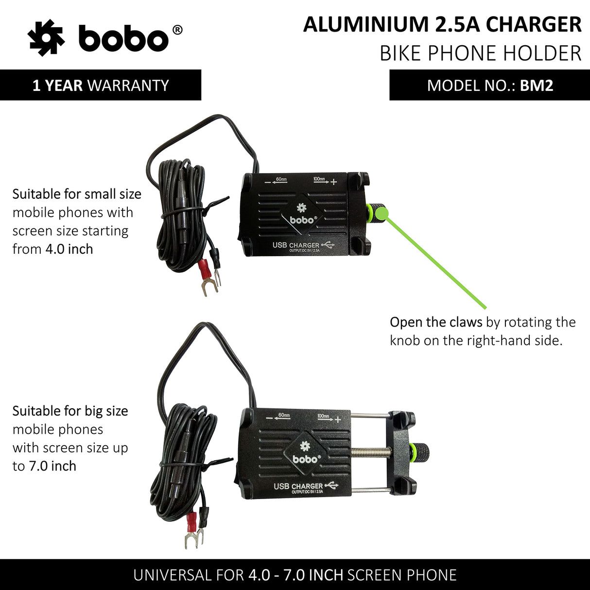 BM2 - Aluminium With 2.5A Charger