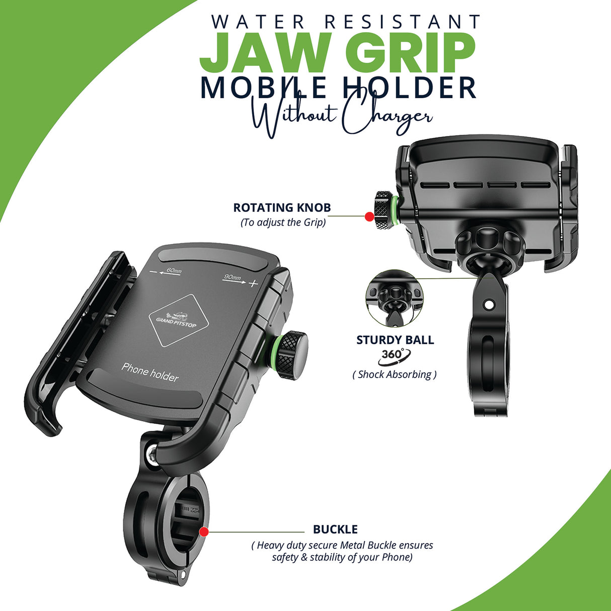 JawGrip Mobile Holder Aluminium without Charger