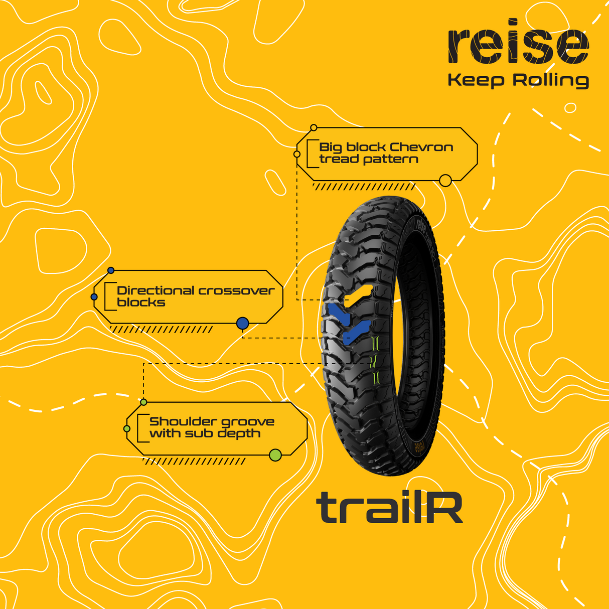 trailR 140/80B17 69H Rear Tubeless Tyre