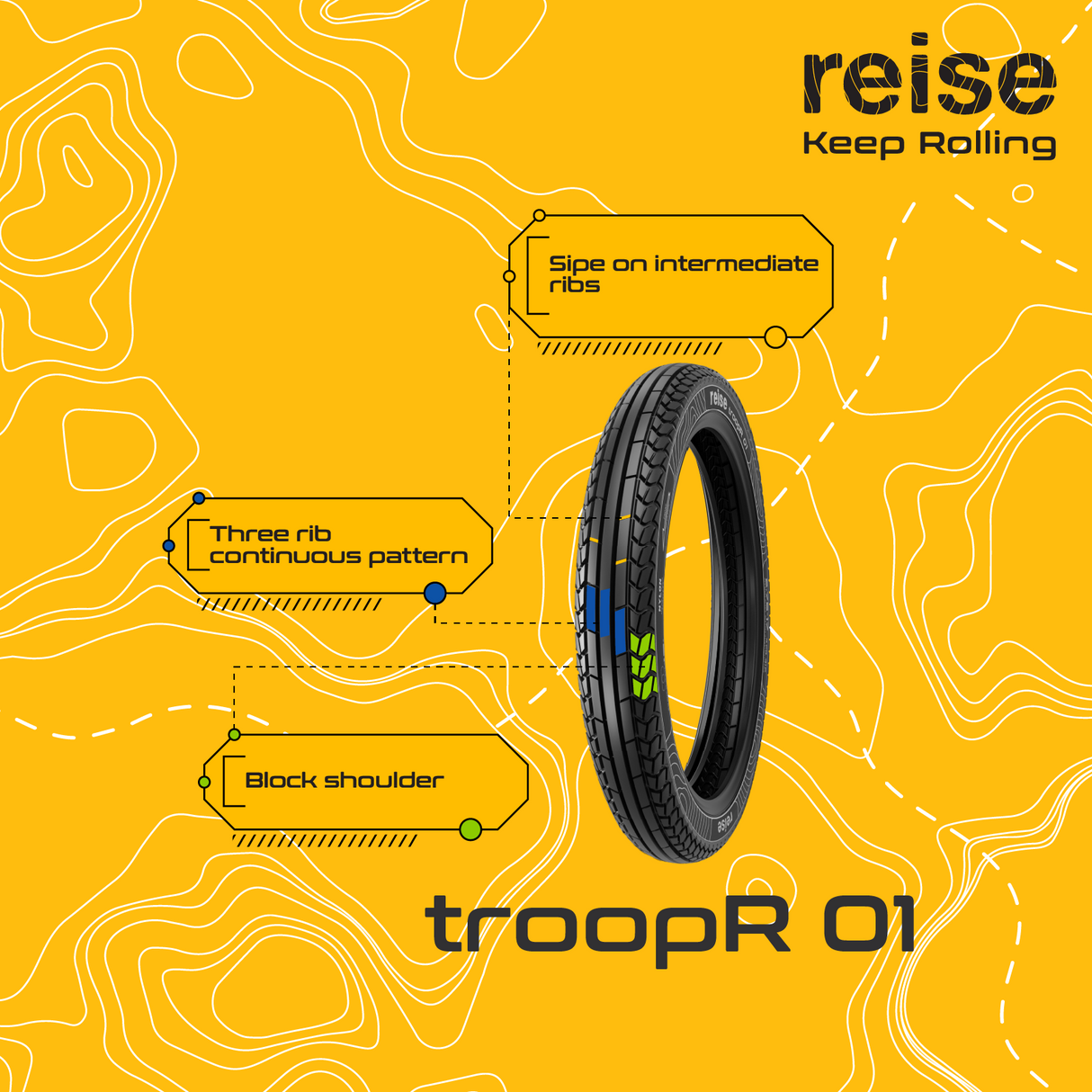 troopR 01  3.25-19 54P Front Tube Tyre