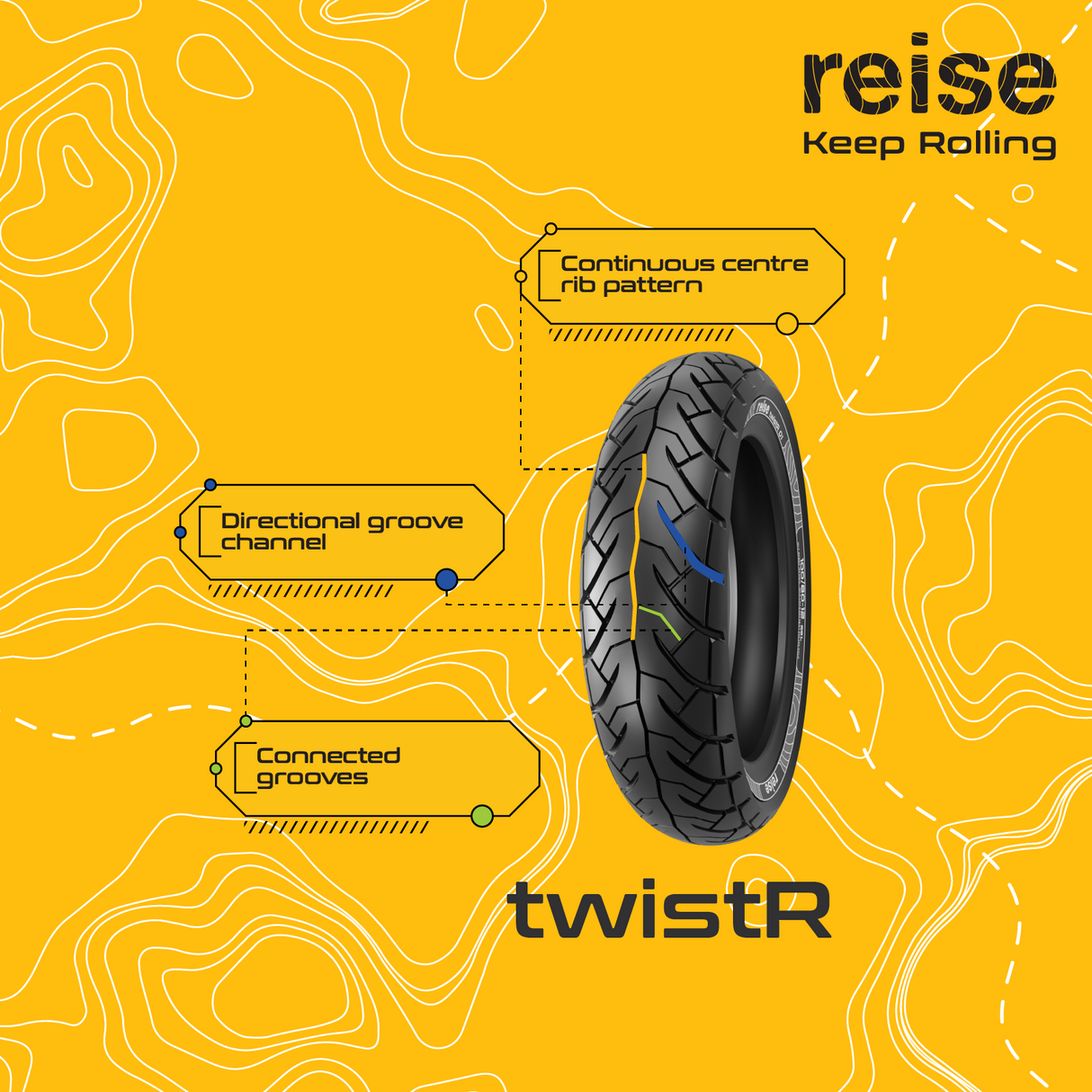 twistR  110/70-11 45L Front Tubeless Tyre