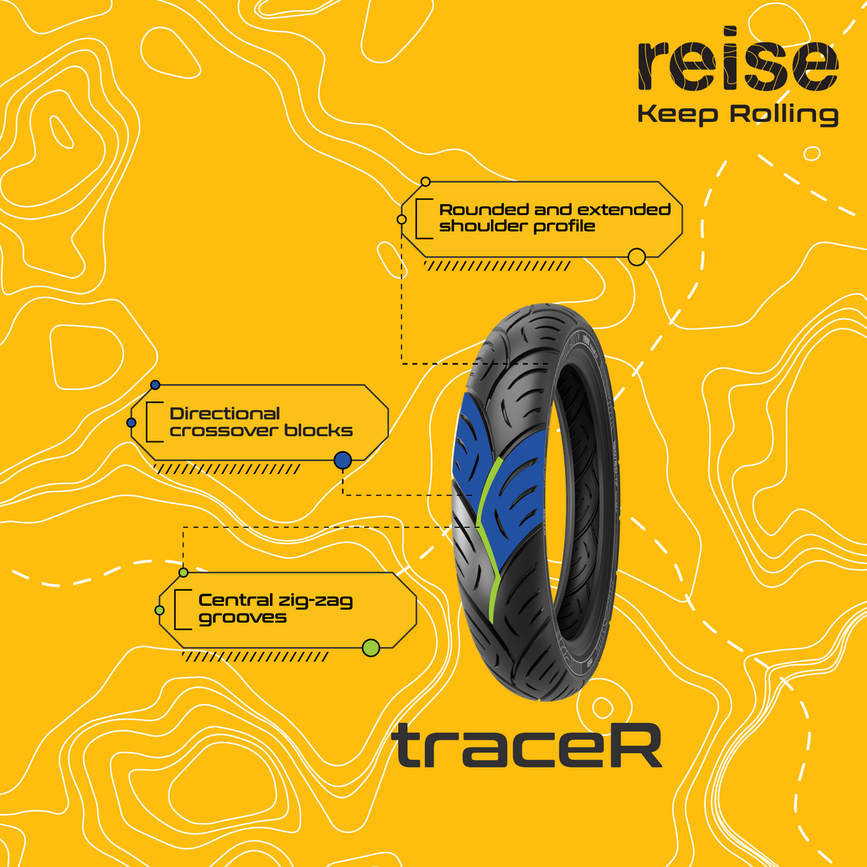 traceR  90/90-19 52P Front Tube Tyre
