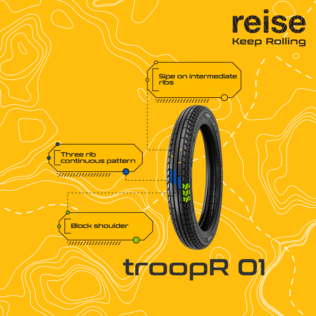 troopR 01  2.75-18 42P Front Tubeless Tyre