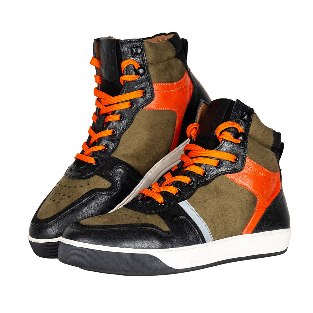 Urbane Riding Sneakers - Olive/Orange