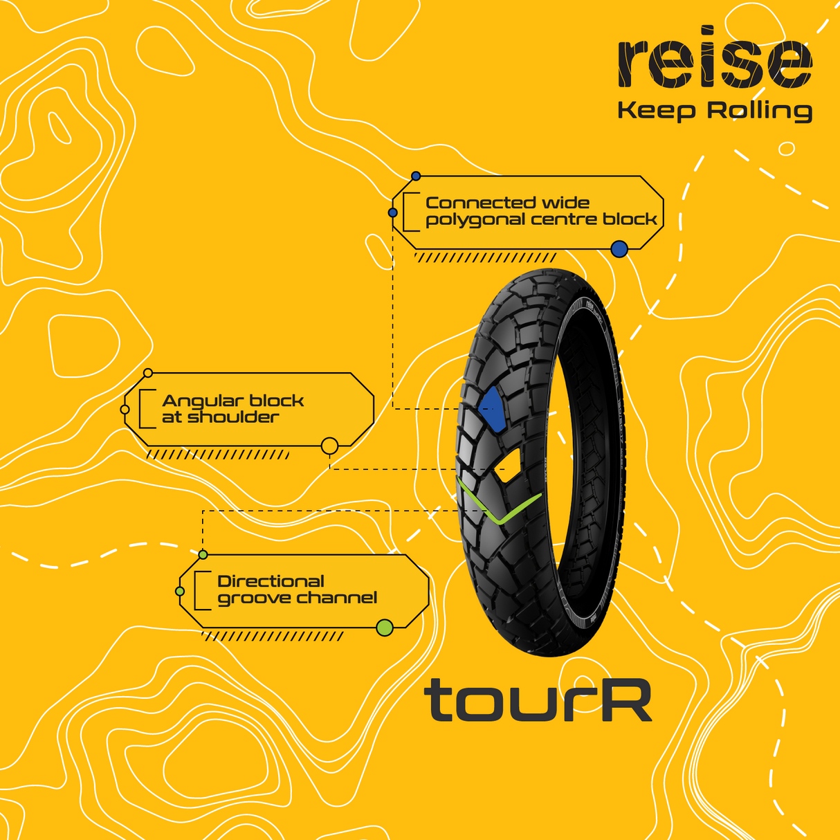 tourR  80/100-18 54P Rear Tubeless Tyre