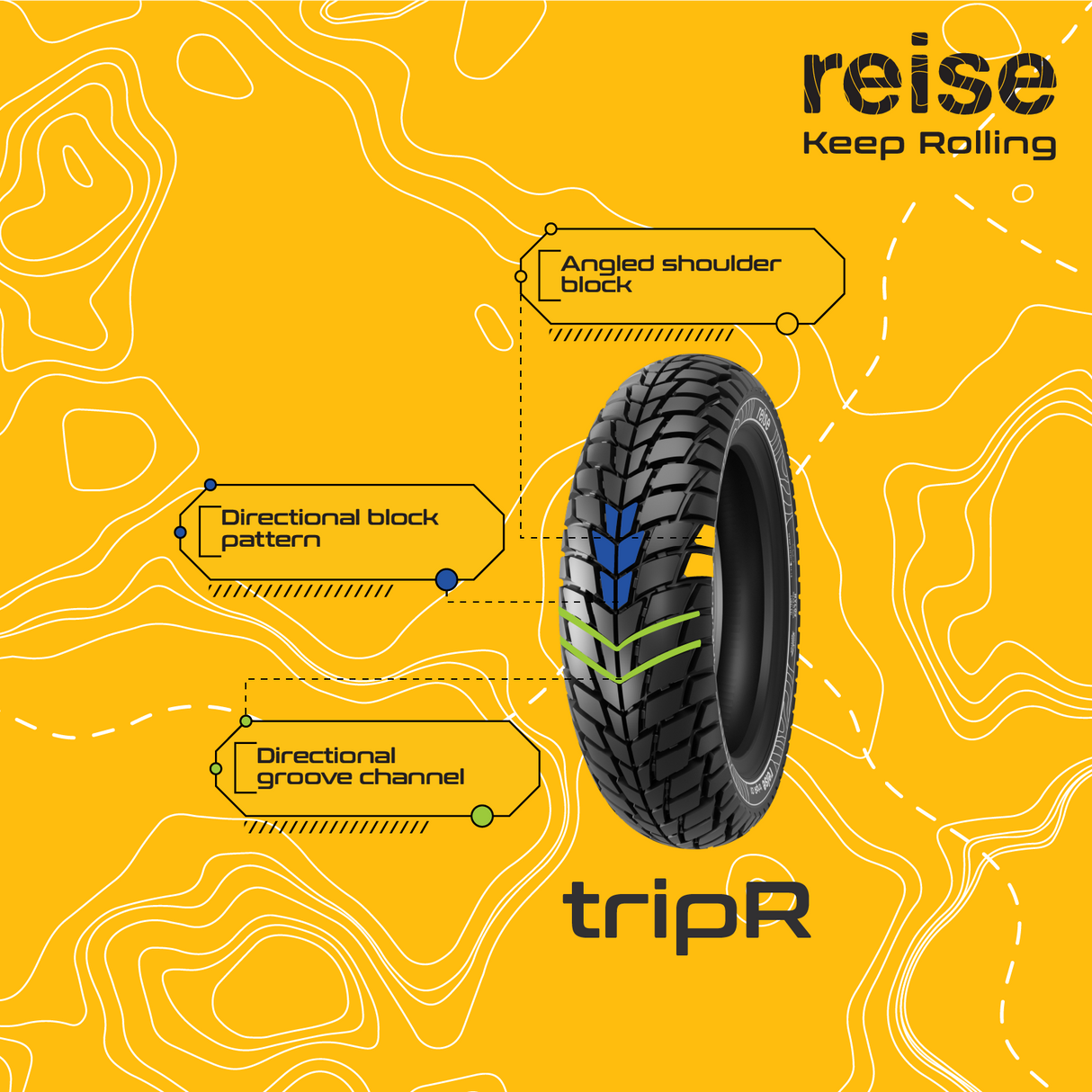 tripR  100/80-12 56L Front/Rear Tubeless Tyre